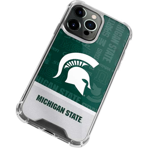 Michigan State University Jersey Split iPhone 13 Pro Max Clear Case